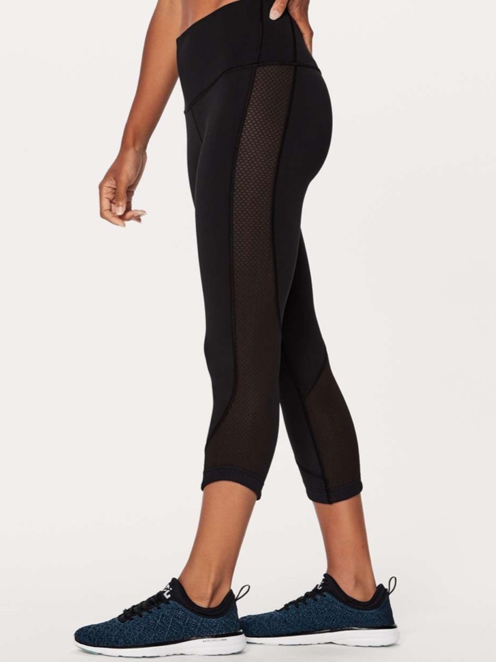 Lululemon Black Leggings - Ready Set Go Crop 21" Size 10 Athletic Tights - Picture 2 of 8